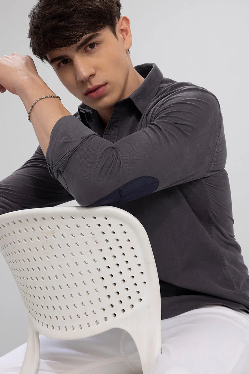 سنيتش Authentic Dark Grey Corduroy Shirt